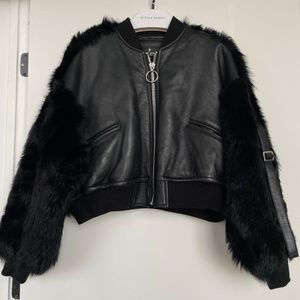 Nicole Benisti Leather and Shearling Jacket